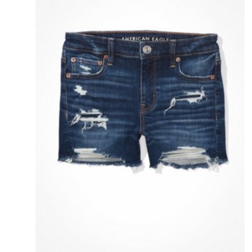 American Eagle Outfitters Dark Blue Jean Shorts Next Level Stretch